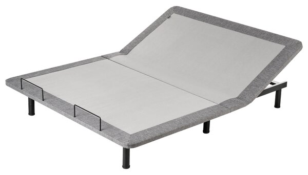 Elektricky nastaviteľný rošt postele sivý železo polyester 160 x 200 cm diaľkové ovládanie nastaviteľná výška nôh
