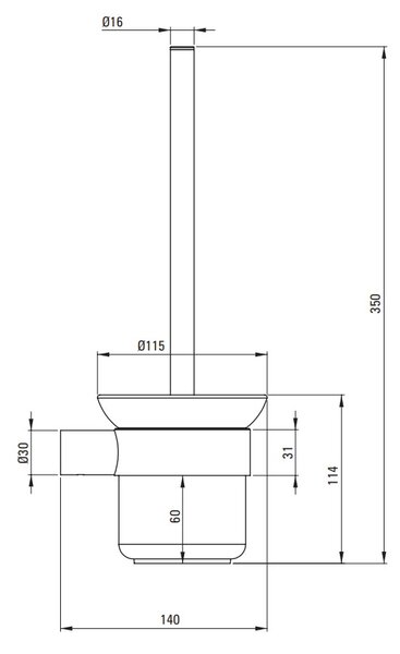 Deante Round, nástenná WC kefa, zlatá matná, DEA-ADR_R711
