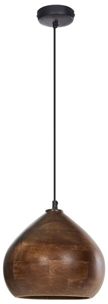 Závesná lampa tmavohnedá mangové drevo okrúhle tienidlo na strop moderný štýl kuchyňa jedáleň