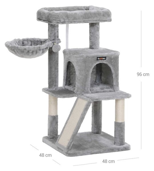 SONGMICS Kočičí škrabadlo Oktana I 96 cm světle šedé