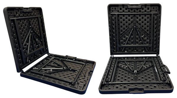TENTino Skládací stůl 122x60 cm BLACK PŮLENÝ, bílý, STL122P