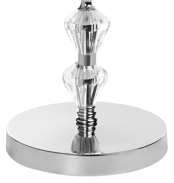 Kozmetické zrkadlo strieborná železo sklo ø 20 cm okrúhly tvar s LED svetlom zväčšovacie moderný glamour štýl doplnky