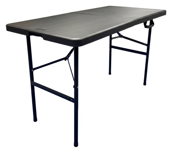 TENTino Skládací stůl 122x60 cm BLACK PŮLENÝ, bílý, STL122P