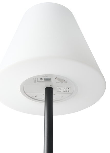 Vonkajšia stojaca LED lampa čierna biela syntetický materiál solárna IP54 vodoodolné s diaľkovým ovládaním záhradné osvetlenie