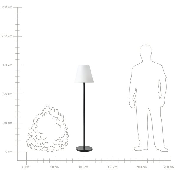 Vonkajšia stojaca LED lampa čierna biela syntetický materiál solárna IP54 vodoodolné s diaľkovým ovládaním záhradné osvetlenie
