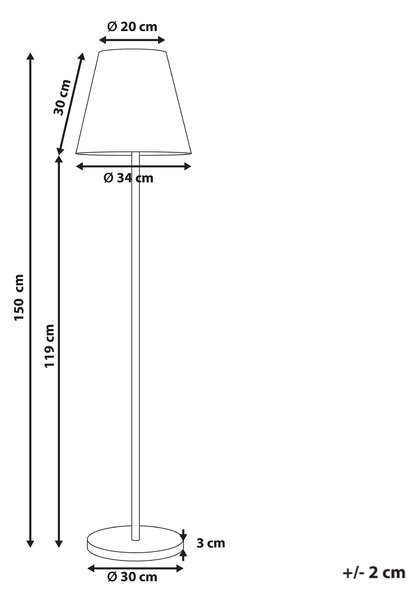 Vonkajšia stojaca LED lampa čierna biela syntetický materiál solárna IP54 vodoodolné s diaľkovým ovládaním záhradné osvetlenie