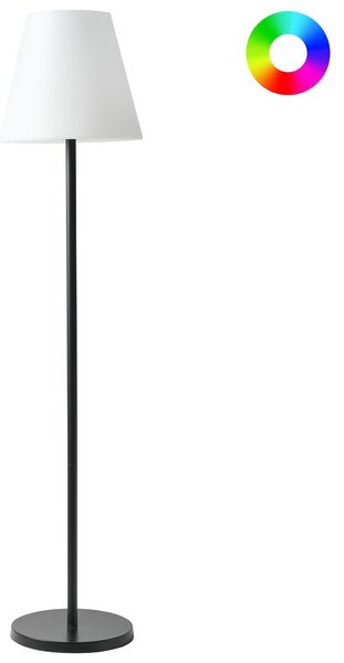 Vonkajšia stojaca LED lampa čierna biela syntetický materiál solárna IP54 vodoodolné s diaľkovým ovládaním záhradné osvetlenie