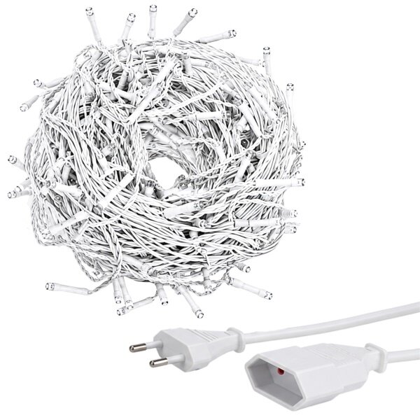 Vianočné LED svetelný dážď 300LED - studená biela, 10m