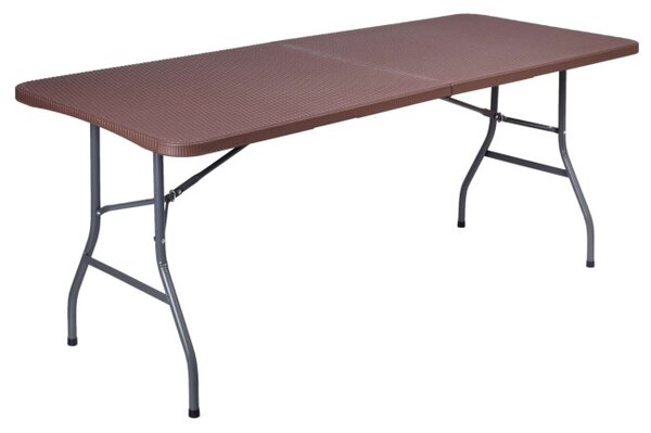 Turistický stolík s lavicami RATTAN hnedý