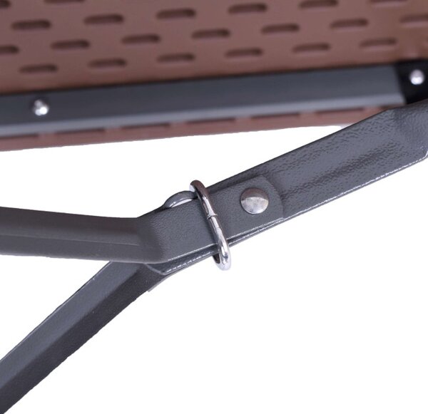 Turistický stolík s lavicami RATTAN hnedý