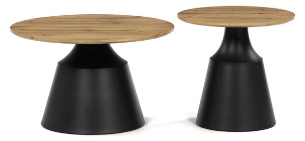 Set dvoch konferenčných stolíkov CT-F4150 ART dub artisan / čierny