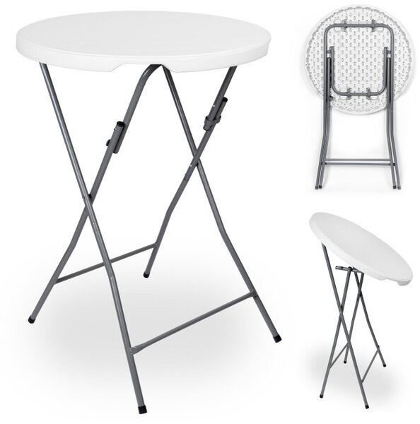 Skladací stolík GALA 80 cm biely