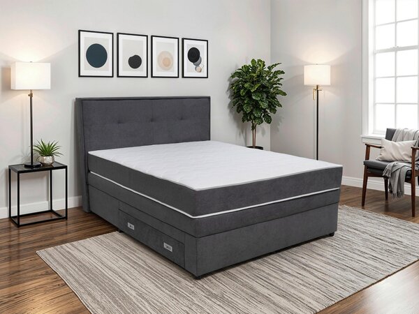 BOXSPRINGOVÁ POSTEĽ, 160/200 cm, tmavosivá Hom`in - Postele