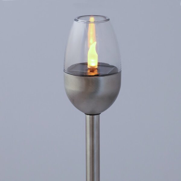 Solárna lampa FLAMMA strieborná