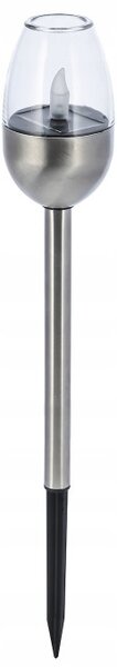 Solárna lampa FLAMMA strieborná