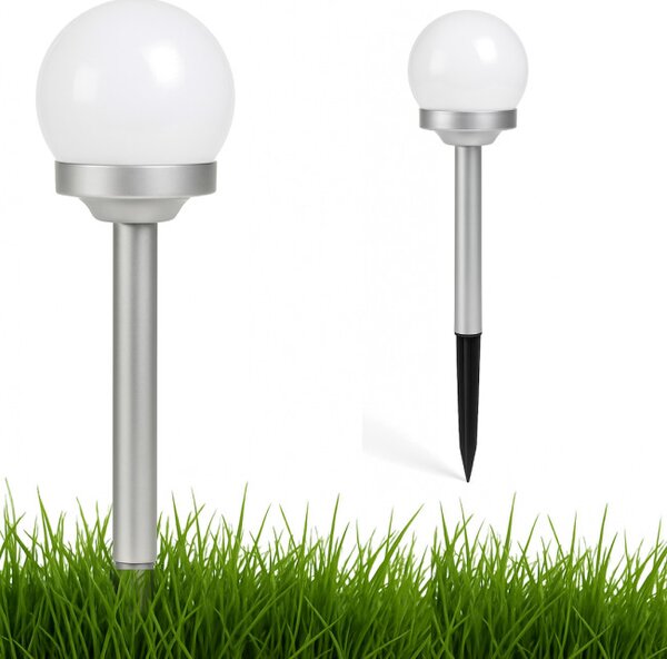 Solárna lampa GLOBEA strieborná