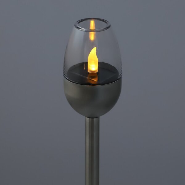 Solárna lampa FLAMMA strieborná