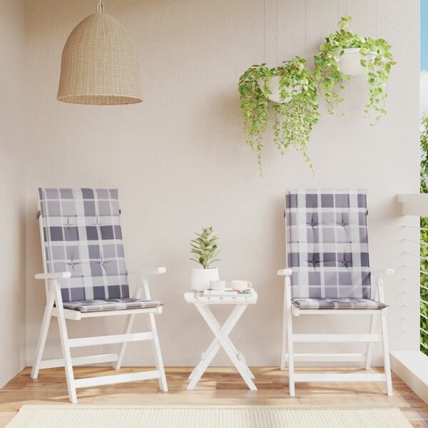Podložky na záhradné stoličky, vysoké operadlo 2 ks 120x50x3 cm