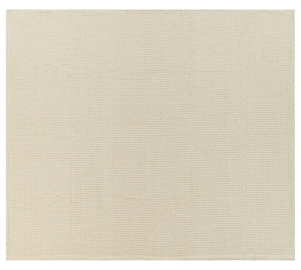 Prikrývka béžová bavlnená 200 x 220 cm vafľový vzor deka na posteľ textilné doplnky spálňa obývacia izba