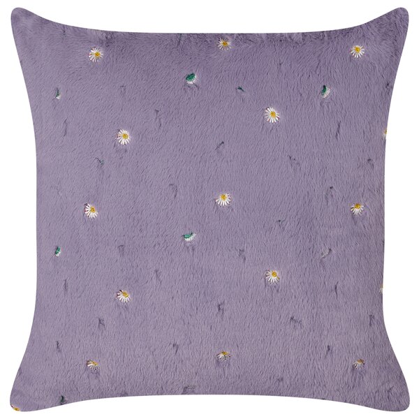 Sada 2 dekoratívnych vankúšov fialová polyester 45 x 45 cm štvorcová kvetinový vzor doplnky