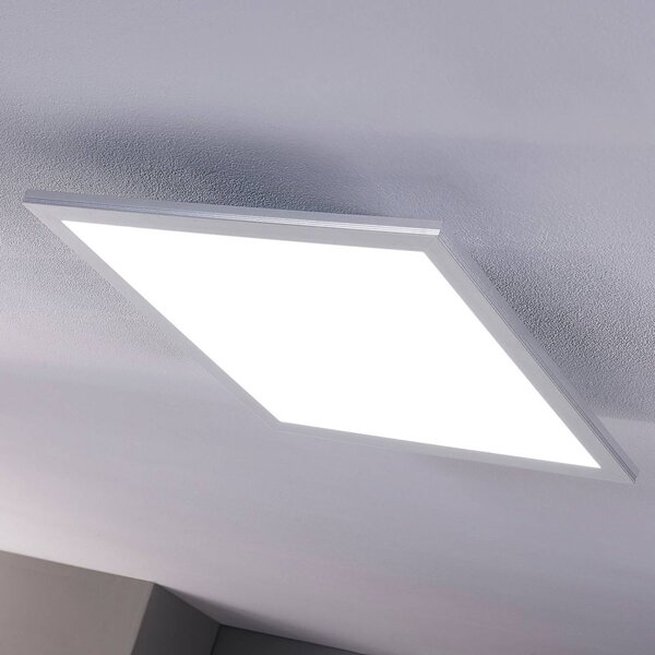 Lindby LED panel Livel, sada 2 ks, 40 cm x cm, diaľkové ovládanie, Hliník / sivá / zinok, Kuchyňa, Plast, Moderný, Stropné svetlo