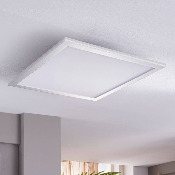 Lindby LED panel Livel, sada 2 ks, 4 000 K, 40 x cm, strieborná, Hliník / sivá / zinok, Kuchyňa, Plast, Moderný, Stropné svetlo