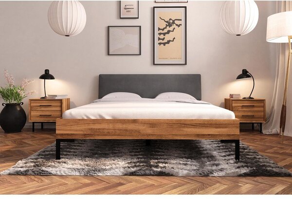 Dvojlôžková posteľ z dubového dreva s čalúneným čelom 180x200 cm Abises 1 - The Beds