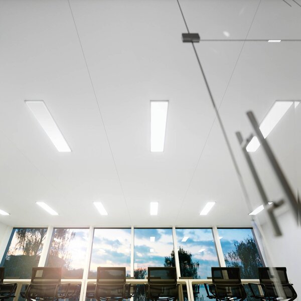 LED panel Fled, 4 320 lm, 120x30 cm, 115°, 3 000 K, Biela / opálová, Obývacia izba / jedáleň, Plast, Moderný, Stropné svetlo
