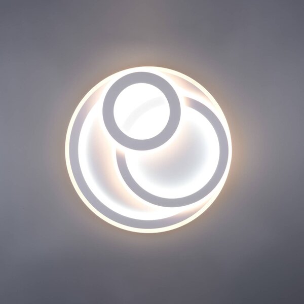 Trio Lighting Stropné svietidlo LED Mita s diaľkovým ovládaním, okrúhle, Biela / opálová, Obývacia izba / jedáleň, kov, Moderný, Závesné svietidlo
