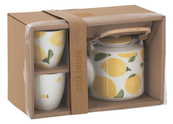 Set 2ks hrnček + kanvička s citrónmi Casa Limone - 16 * 11 * 12 cm / 600 ml - J-Line by Jolipa