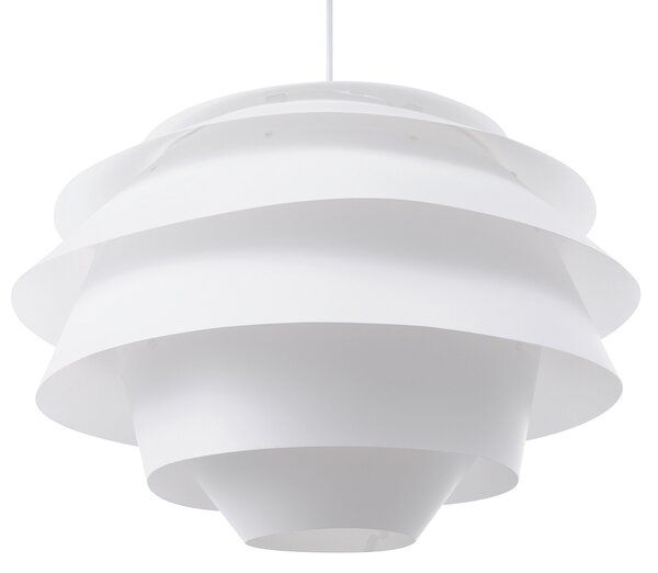 Závesná lampa biela syntetický materiál nepravidelný okrúhly tvar moderný mid century štýl obývačka jedáleň