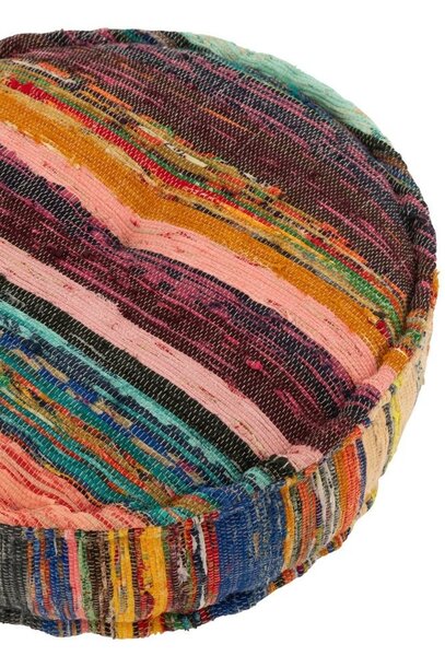 Zlatý guľatý prepletaný puf Crocheted - Ø 48 * 35 cm - J-Line by Jolipa