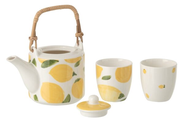 Set 2ks hrnček + kanvička s citrónmi Casa Limone - 16 * 11 * 12 cm / 600 ml - J-Line by Jolipa