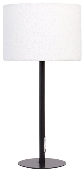 Stolná nočná lampa biela tienidlo z buklé kovový podstavec 40 cm moderný štýl obývacia izba spálňa