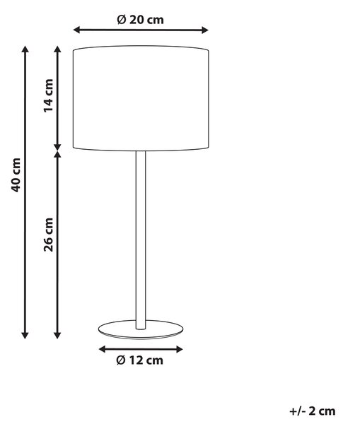 Stolná nočná lampa biela tienidlo z buklé kovový podstavec 40 cm moderný štýl obývacia izba spálňa