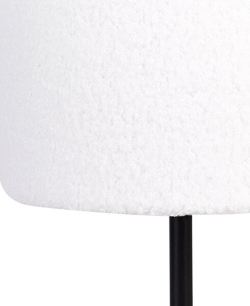 Stolná nočná lampa biela tienidlo z buklé kovový podstavec 40 cm moderný štýl obývacia izba spálňa