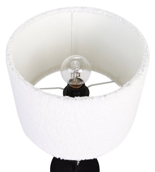 Stolná nočná lampa biela tienidlo z buklé kovový podstavec 40 cm moderný štýl obývacia izba spálňa