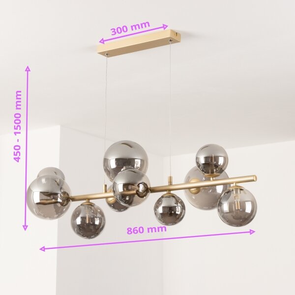 Brilagi - LED Luster na lanku MILLA 10xG9/3W/230V zlatá/dymová