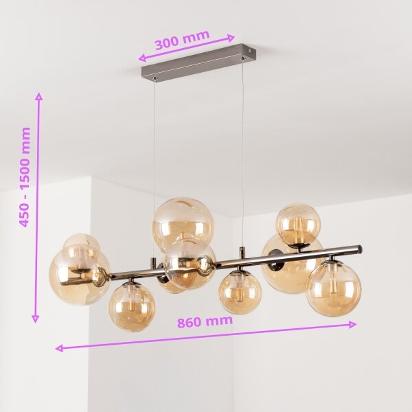 Brilagi - LED luster na lanku MILLA 10xG9/3W/230V čierny chróm/zlatá