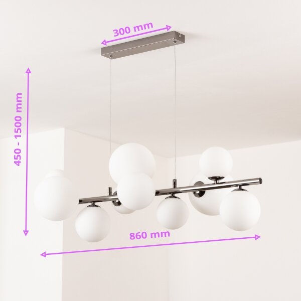 Brilagi - LED luster na lankách MILLA 10xG9/3W/230V čierny chróm/biela