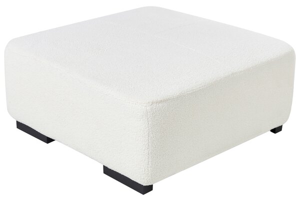 Taburet biely buklé čalúnený 80 x 80 x 35 cm štvorcový minimalistický moderný dizajn