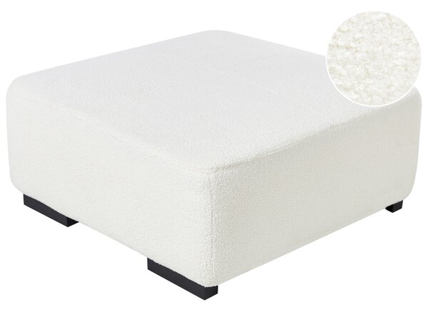 Taburet biely buklé čalúnený 80 x 80 x 35 cm štvorcový minimalistický moderný dizajn