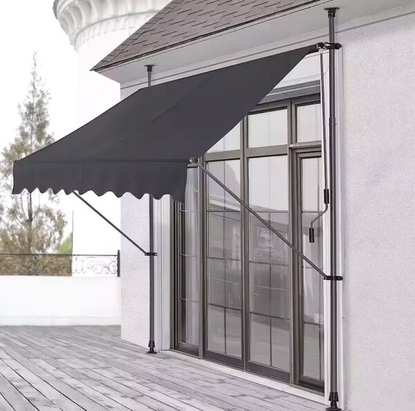 ModernHome Výškovo nastaviteľná vodeodolná balkónová slnečná clona s ručnou kľukou
