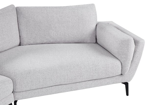Pohovka svetlosivá polyester látkové čalúnenie 3-miestna oblúkové sedadlo moderný minimalistický štýl obývacia izba