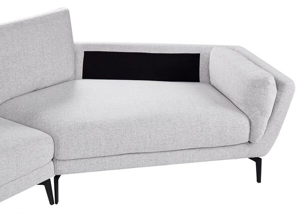 Pohovka svetlosivá polyester látkové čalúnenie 3-miestna oblúkové sedadlo moderný minimalistický štýl obývacia izba