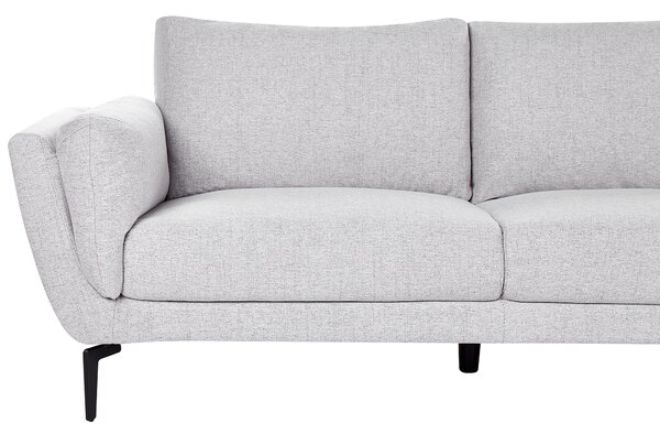 Pohovka svetlosivá polyester látkové čalúnenie 3-miestna oblúkové sedadlo moderný minimalistický štýl obývacia izba
