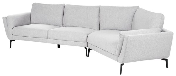 Pohovka svetlosivá polyester látkové čalúnenie 3-miestna oblúkové sedadlo moderný minimalistický štýl obývacia izba