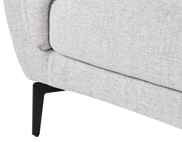 Pohovka svetlosivá polyester látkové čalúnenie 3-miestna oblúkové sedadlo moderný minimalistický štýl obývacia izba