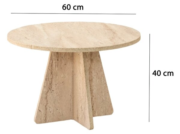 NovýNábytok.sk Konferenčný stolík Mishi (travertín). Akcia -19%. Vlastná spoľahlivá doprava až k Vám domov. 1153539