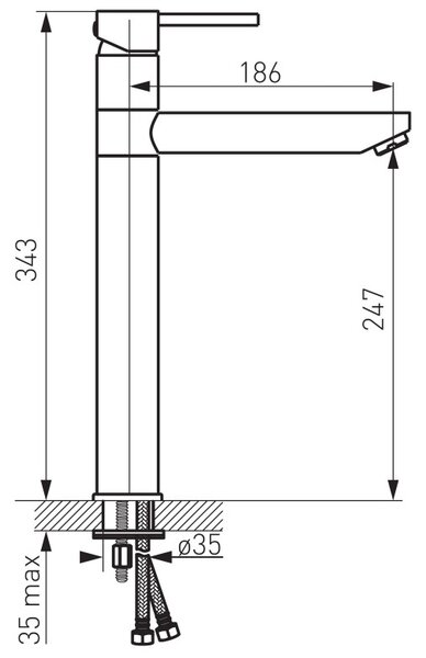 F-Design Flusso, vysoká umývadlová batéria, chróm lesklý, FD1-FLS-2L-11